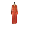 2022 Muslim Fashion New Elegant Temperament Solid Color Flowing Gold Satin Simple Arab Dubai Coat