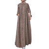 2022 Muslim Ethnic Clothing Muslim Long Skirt Plus Size Women's Long-sleeved Loose Plaid Long Dress