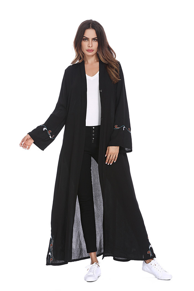  Open Abaya Kaftan Turkish Dubai Fashion Burka Muslim 2022 Arab Morocco Jalabiya Robe Kimono Islamic Clothing Modest Women Maxi Dress Open Abaya