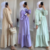  Dubai Turkish 2022 Arab Modest Kaftan Robe Morocco Caftan Muslim Bat Sleeve Kimono Islamic Clothing Burka Jalabiya Prayer Women Maxi Dress Abaya