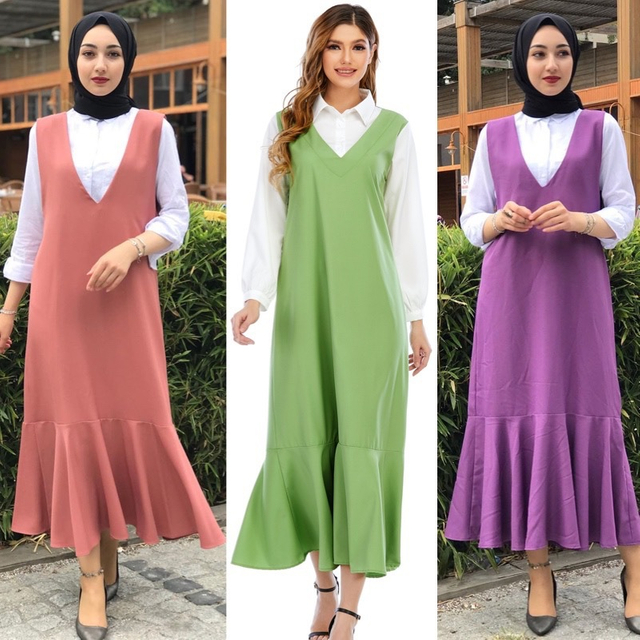  Cotton Arab Islamic Clothing 2022 Modest Morocco Kimono Turkish Muslim Dubai Robe Kaftan Jalabiya Burka Prayer Women Maxi Dress Abaya
