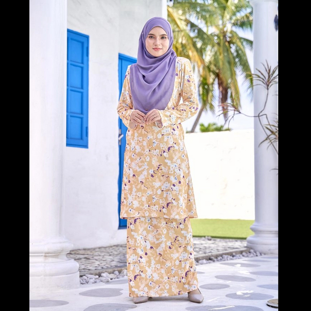 SIPO Eid New Design Malaysia Pahang Muslim Perempuan Print Floral Dress Modern Baju Kurung for Islamic Arab Turkey Dubai Women