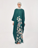 SIPO Eid 2024 Baju Raya Malaysia Fmalaysian Batik Loral Print Musulmane Perempuan Satin Crepe Kaftan Dress 