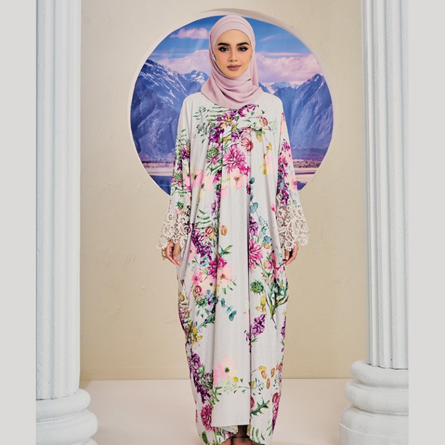 SIPO Eid Stylish Elegant Traditional Embroidered And Printed Floral Pattern Silk Muslim Wear Islamic Wear Kaftan