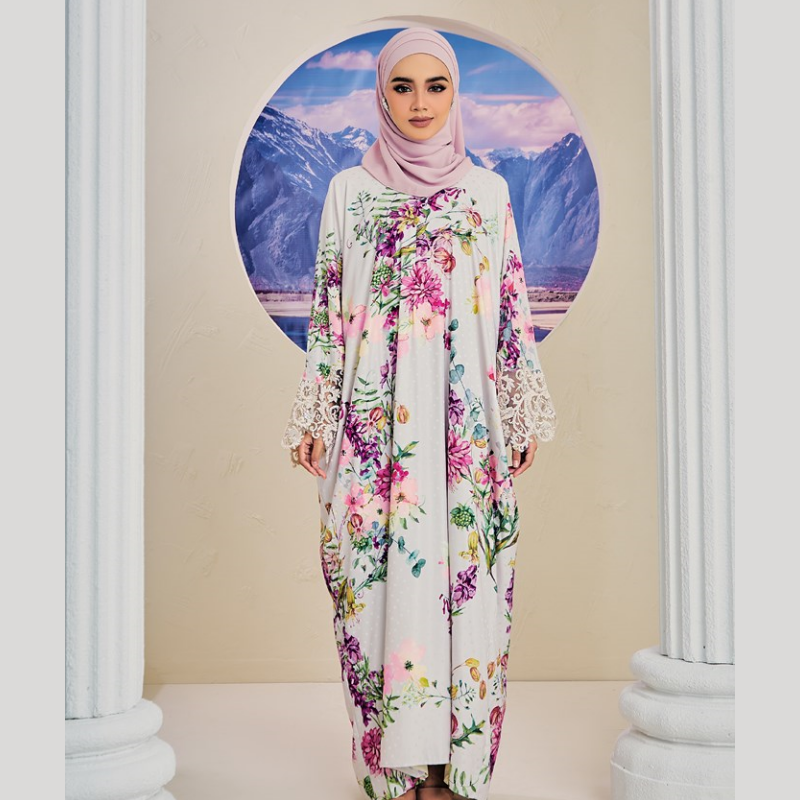 SIPO Eid Stylish Elegant Traditional Embroidered And Printed Floral Pattern Silk Muslim Wear Islamic Wear Kaftan
