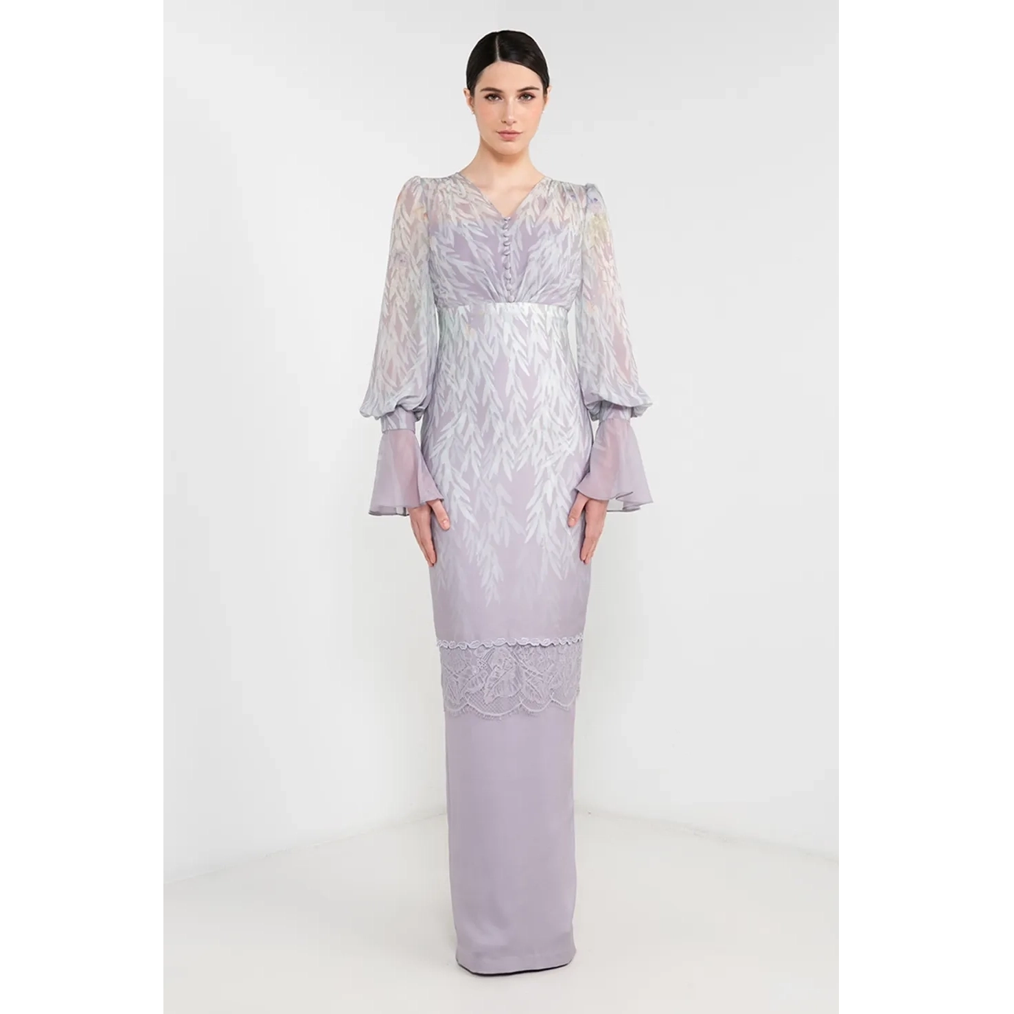 SIPO Eid Wholesale Fesyen Baju Embroidered Dress Muslim Women Dresses Chiffon Modern Baju Kurung