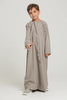 SIPO Hot Selling Thobe Casual Wear O Neck Premium Kids Long Sleeve Robes Muslim Clothing Grey Dyed Custom Closure