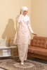 Kurung Pahang Champagne Lace Flower Embroidery Design