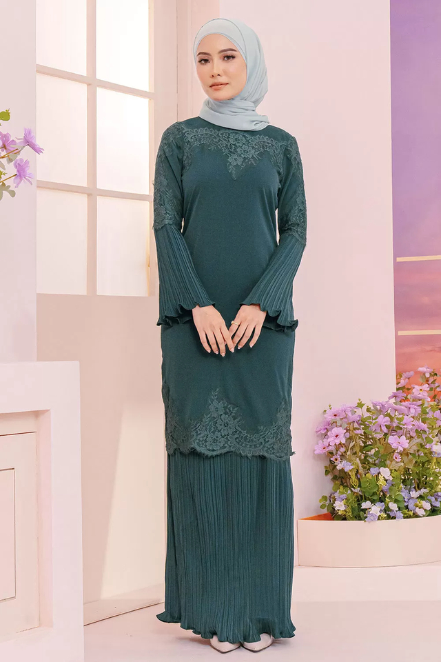 SIPO New Design Wholesale Malaysia Baju Kurung Twill Crepe Eid Women Fashion Muslim Long Sleeves Women Drerss