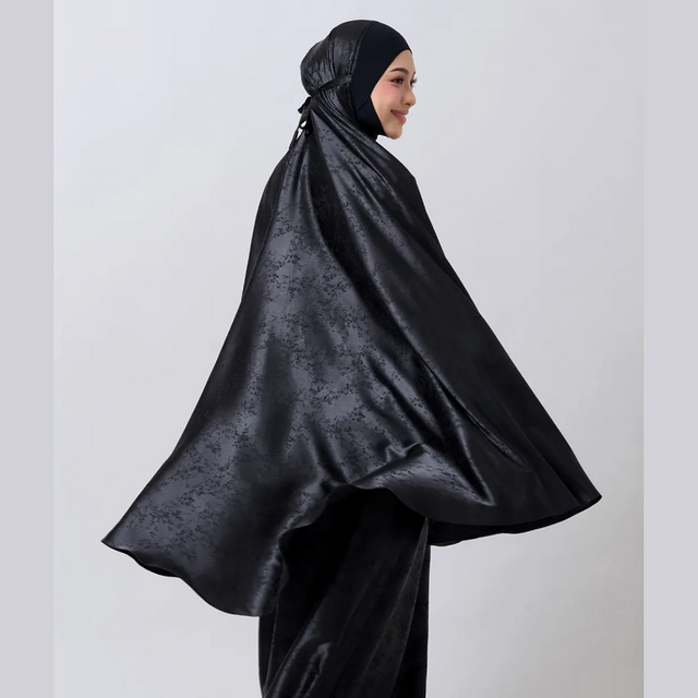 SIPO Malaysia Dress Textured Satin Singapore Ramadan Prayer Borong Travel Telekung Muslim Women Custom Oem Prayer Dress