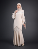 SIPO Factory Price Mini Baju Kurung Lace Beaded Top Customisable Chiffon Dress Ballon Sleeve with Puff From Malaysia