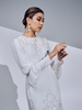 SIPO Eid Hot Selling Malaysia Baju Kurung with Sequin Lace And Mini Puff Shoulder Muslim Fashion Women Dress