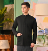 SIPO ODM/OEM new design breathability Men's Baju Melayu with Nehru Collar and Seashell-Metal Ring Button