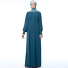 Creasing High Waist Muslim Islamic Abaya Maxi Dress Modest Dress
