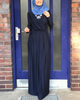Fashion Simple Elegant Long Dresses Muslim Abaya Collar Islamic Clothing Moroccan Kimono