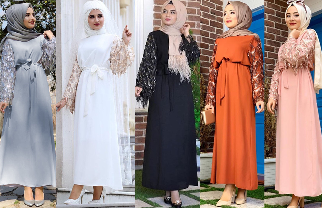 Chic Sweet Lace Middle East Arabic Dresses Tassel Trim Isalmic Clothing