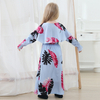 Ruffle Floral Digital Printing Kid Child Modest Abaya Muslim Islamic Maxi Dress
