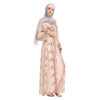 Middle East Lace Modest Muslim Islamic Open Abaya Kimono