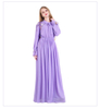 Purple Elastic Waist Abaya Design Hijab Dresses Islamic Clothing For Party