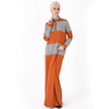 Button Muslim Sportswear Contrast Striped Set Islamic Clothing For Women