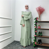 Latest Design Elegant Floral Long Sleeves Maxi Robes Muslim Abaya Dubai Islamic Women Clothing