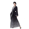 Digital Printed Irregular Gradient Islamic Muslim Women Kimono Open Dress Abaya