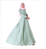 High Grade Elasticized Waist And Cuff Covered Button Double Layer Chiffon Abaya Muslim Dresses