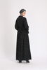 Lace Trim Black Open Abaya Muslim Dresses Belt Women Oman Design Islamic Clothing