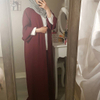 New Arrival Arabic Front Open Abaya Long Sleeves Pure Color Elegant Cardigan 