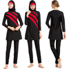 FREE SHIPPING Color Stitching Full Cover Body Long Sleeves Swimwear Skirts Muslim Fat Women Islamic Swimming Suit Swimwear