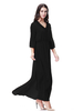 Turkey Design V-Neck Double Chiffon High Elastic Long Sleeves Muslim Islamic Women Abaya Dress Clothing