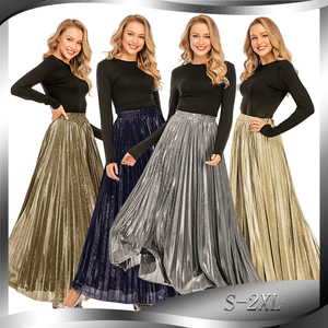 Simple And Versatile Women's Spring And Summer Waist A-line Pleated Skirt