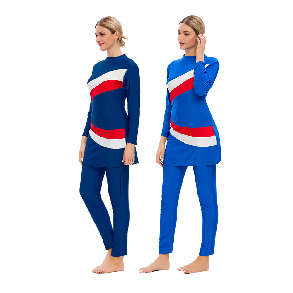 New High-end Stitching Swimsuit Middle Eastern Women's Sportswear Conservative Ladies Swimsuit