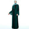 Muslim Flared Sleeve Ethnic Style Modest Islamic Cardigan Hit Color Open Abaya