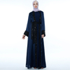 2021 New Muslim Kimono Imitation Silk Sequined Cardigan Lace-up Modest Open Abaya