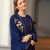 Handmade Floral Muslim Islamic Open Abaya Kimono Modest Maxi Dress