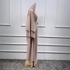 Polyster Pure Color Elegant Open Abaya Modest Kimono Cardigant