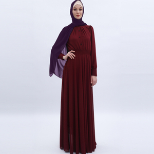 Double Layers Chiffon High Waist Muslim Islamic Abaya Modest Dress