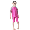Kids Conservative Split Swimsuit Floral Sleeve Three-Piece Islamic Muslim Swimsuit Swimwear