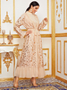 Lace Leaf Embroidery Modest Muslim Islamic Open Abaya Kimono Cardigan For Ladies