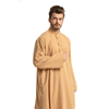 Middle East Pocket Pure Clolor Modest Muslim Islamic Round Collar Man Thobe