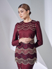 SIPO Wholesale Latest 2024 Fesyen Malaysia Baju Kurung Moden Embroidery Lace And Premium Moroccan Crepe Muslim Women Dress