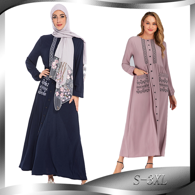 AliExpress Hot Selling Fashion Long Middle East Plus Size Women's Dress