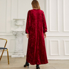Red Velvet New Design Arabic Modest Fashion Islamic Dress Robe Muslim Maxi Dresses Abaya