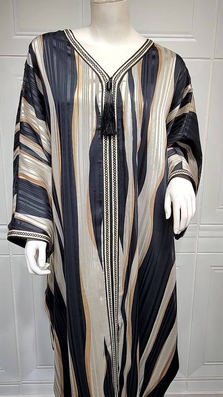  Modest Fabric Print Embroidery Vêtements Muslim Dress Dubai Islamic Clothing Women Borka Kimono Abaya