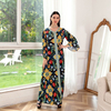  Women Borka Cotton Embroidery Muslim Dress Vêtements Islamic Clothing Modest Latest Designs Maxi Print Dubai Kimono Abaya