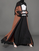 2022 Real shot Arab clothing Muslim cardigan worship fashion robe dark brown plus size dress