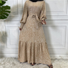 2022 new fashion polka dot big swing lace muslim dress