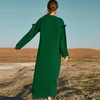 Luxury Modest Fashion Muslim Robe Loose Islamic Hooded Maxi Dresses Abaya