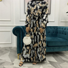 2022 AliExpress Amazon New Fashion Print Pleated Big Skirt Muslim Dress
